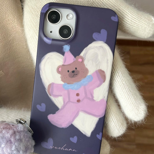 Good Night Little Bear Purple Cute Hard Phone Case